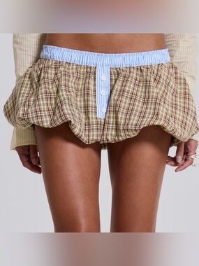 Jaded London Bloomer Plaid Micro Mini Skirt Twee Preppy Bubble Hem